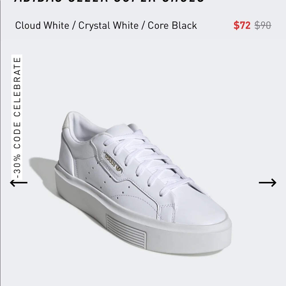 ADIDAS Sleek Super Shoe 7.5 - Women’s